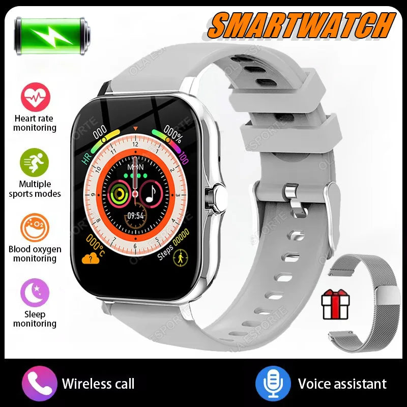 2025New Upgrad Smart Watch For Men Women 1.83Inch Full Touch Display BT Call Sports Monitoring SmartWatch For Android&IOS Phone Peaceful Pleasures Health and Wellness Wh20Milan