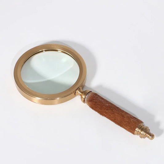 Horse Hair Decoration, Antique Bronze Magnifying Glass, Home Sample Room Decoration, Office Decoration Peaceful Pleasures Health and Wellness Silver