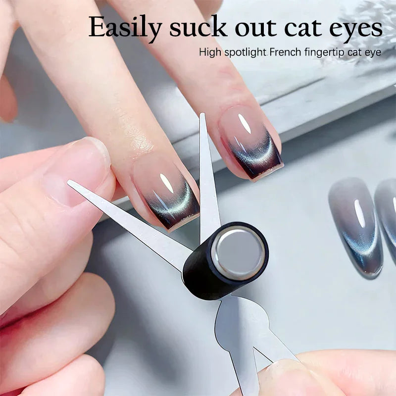 New French Dual Ended French Cat Eye Magnet Tool Y-Shaped Plate Magnetic Auxiliary Tool Gel Polish Magnet Rod Tool DIY Peaceful Pleasures Health and Wellness