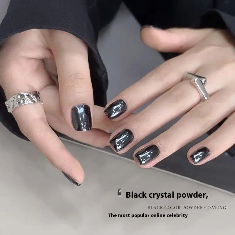 Black Crystal Coated Glitter Sequin Highlight Shine Nail Charm Nail Decoration Nail Salon Manicure Supplies Peaceful Pleasures Health and Wellness