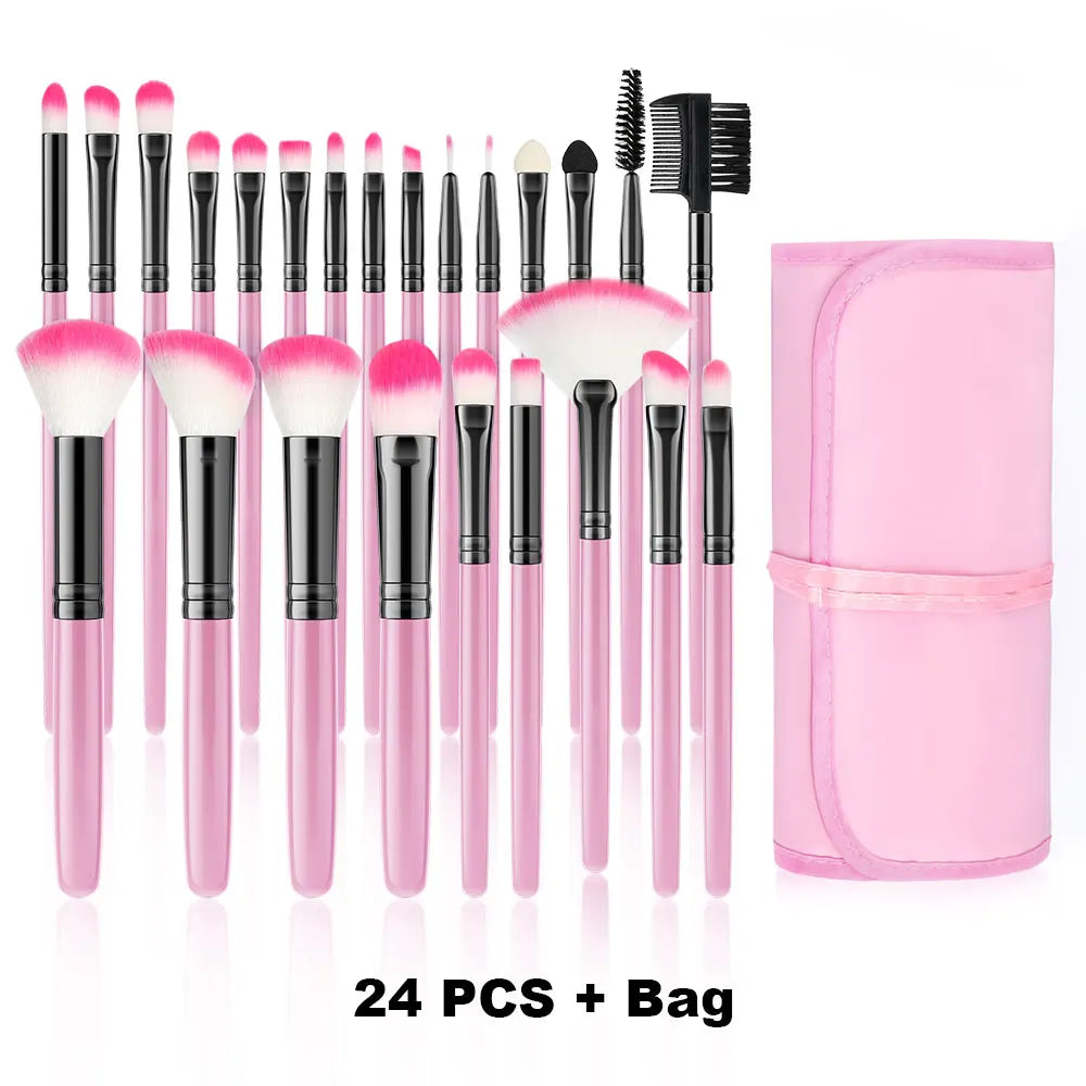 RUNTOIN 24-Piece Professional Makeup Brush Set – Soft & Fluffy