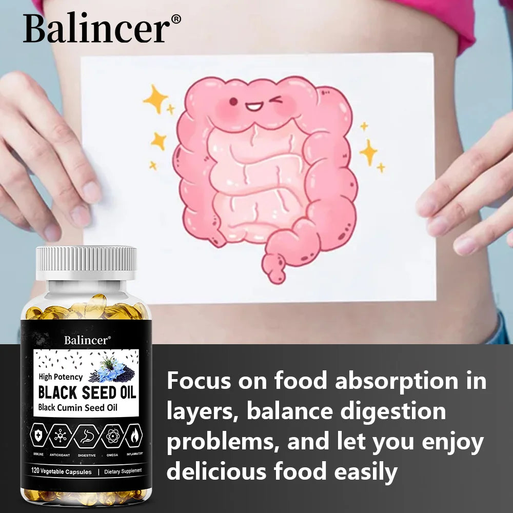 Black Seed Oil Capsules, Supports Overall Health | Boosts Immune System, Improves Digestion, Antioxidant, Non-GMO, Gluten-Free Peaceful Pleasures Health and Wellness