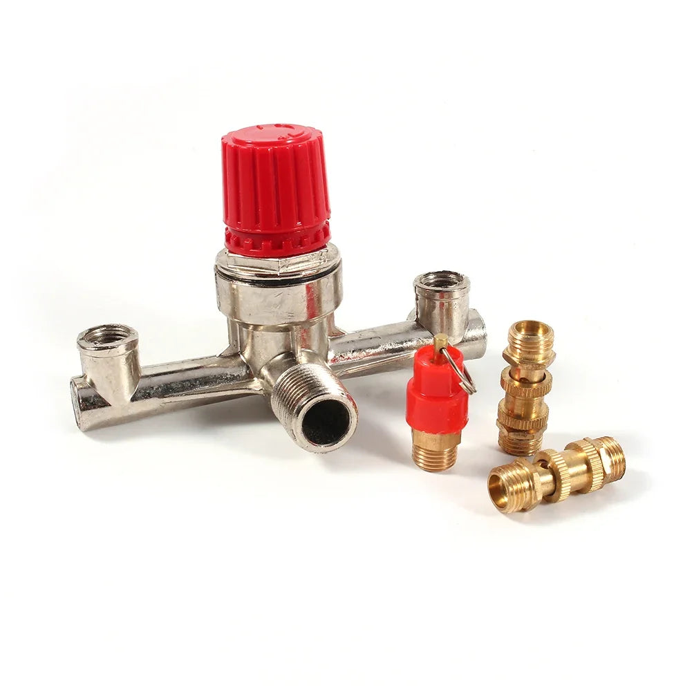 Air Compressor Switch Pressure Regulator Valve Double Outlet Tube