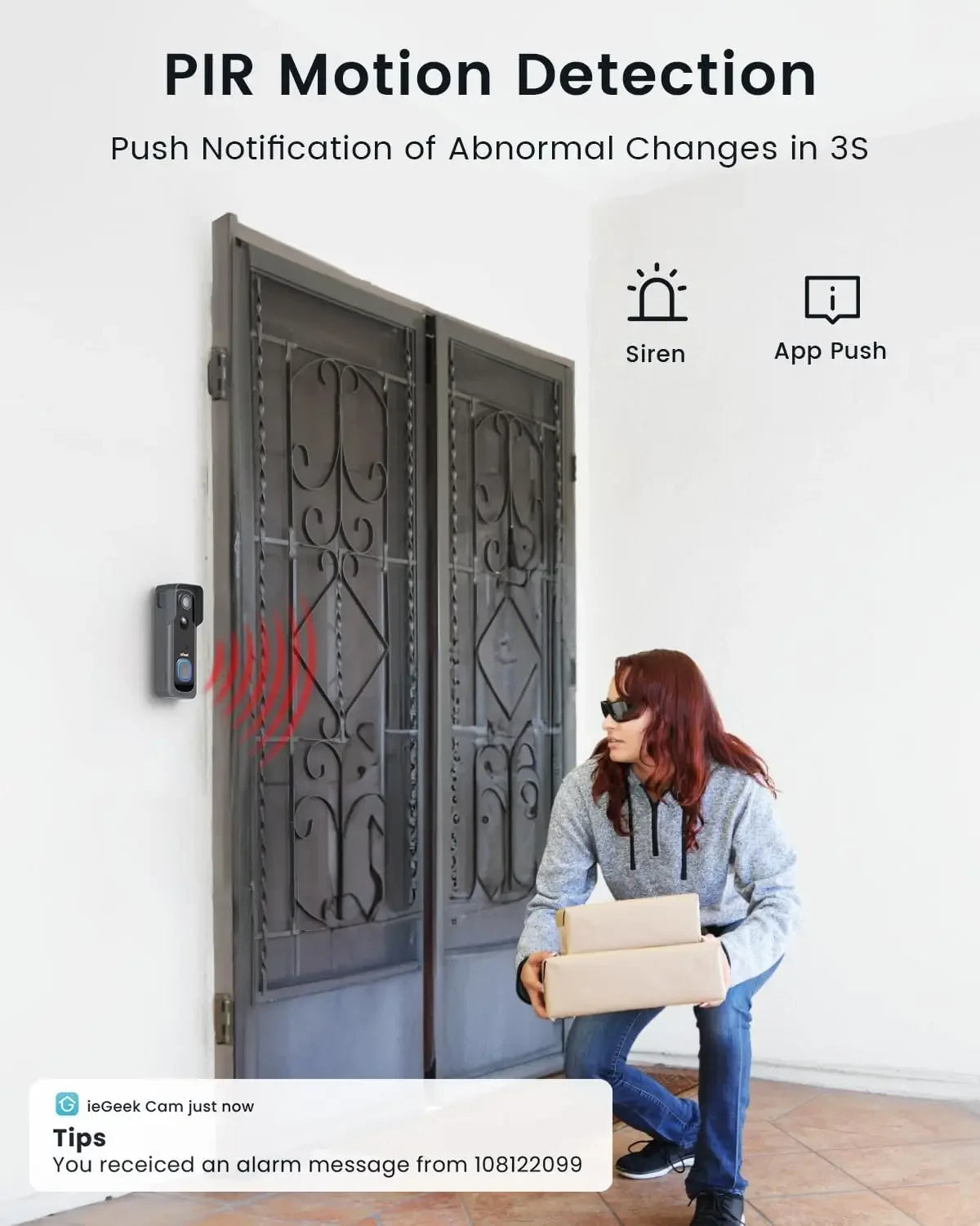 2K Wireless Doorbell Camera with No Subscription, 145° Adjustable Angle, Motion Detection & Alexa Compatible Peaceful Pleasures Health and Wellness