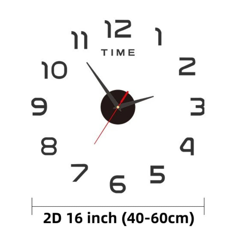 2026 Modern Design Large Wall Clock 3D DIY Quartz Clocks Fashion Watches Acrylic Mirror Stickers Living Room Home Decor Horloge Peaceful Pleasures Health and Wellness