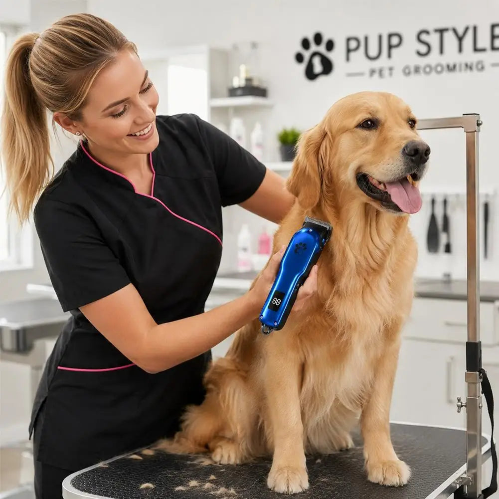 Cordless Electric Pet Hair Clipper – USB, LED Display, Low Noise