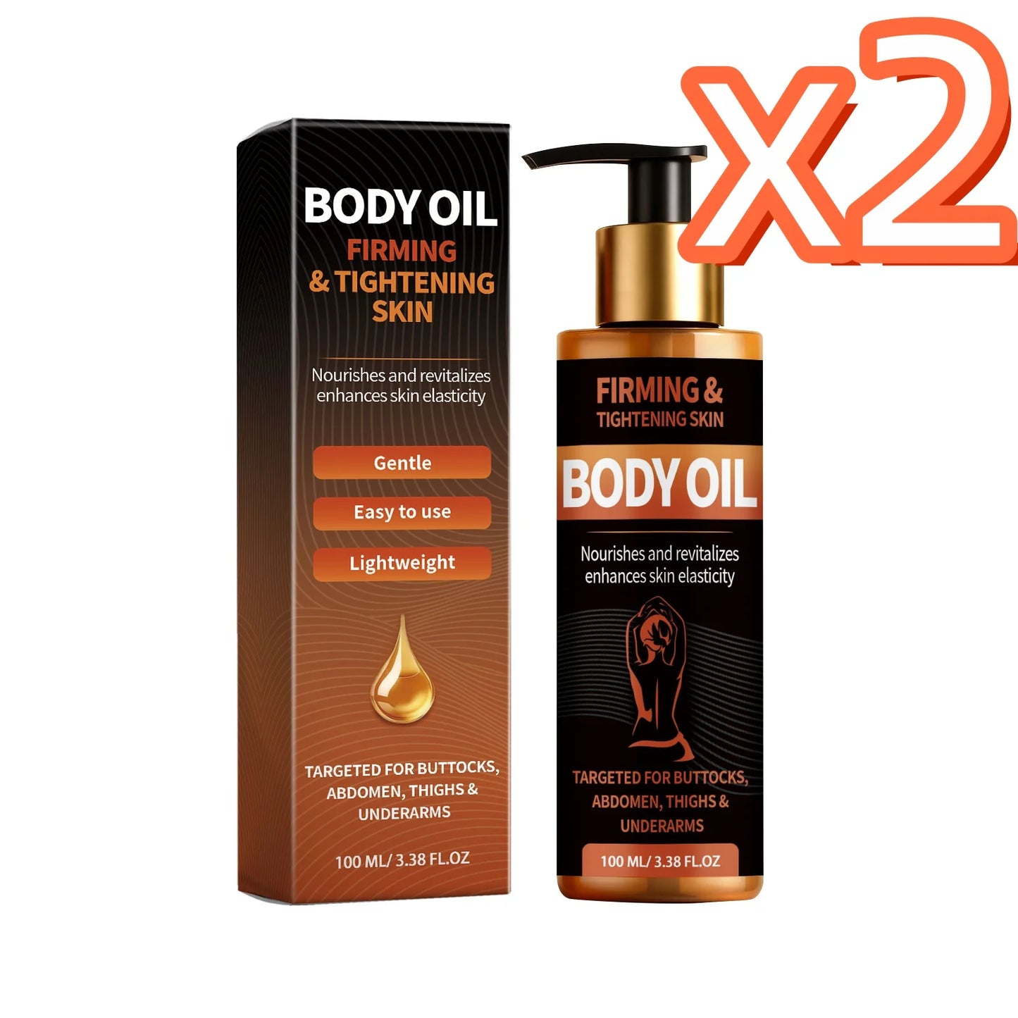 Jojoba Seed Body Firming Oil Lift Firm Skin Smooth Dry Lines Moisturize Improve Elasticity Tighten Loose Skin Body Tighten Oil Peaceful Pleasures Health and Wellness 100ml Boxed x2