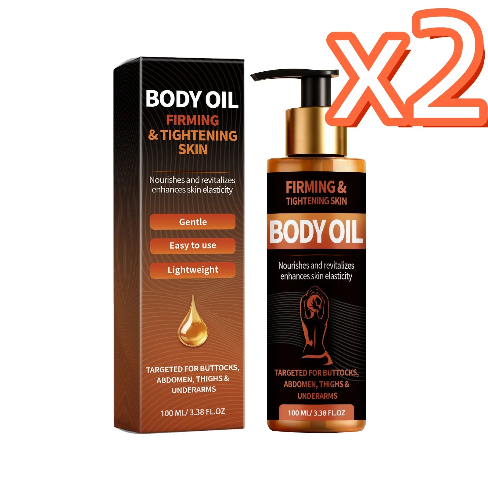 Jojoba Seed Body Firming Oil Lift Firm Skin Smooth Dry Lines Moisturize Improve Elasticity Tighten Loose Skin Body Tighten Oil Peaceful Pleasures Health and Wellness 100ml Boxed x2