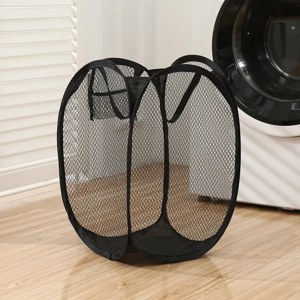 Foldable Pop-Up Mesh Laundry Basket | 70L Collapsible Hamper