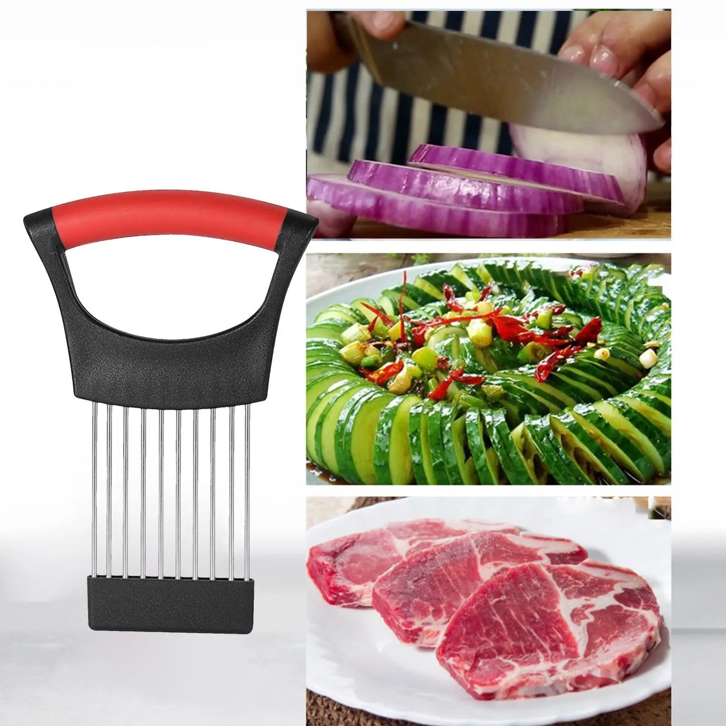 Vegetable Slicing Holder – Onion Tomato Potato Slicer Fork
