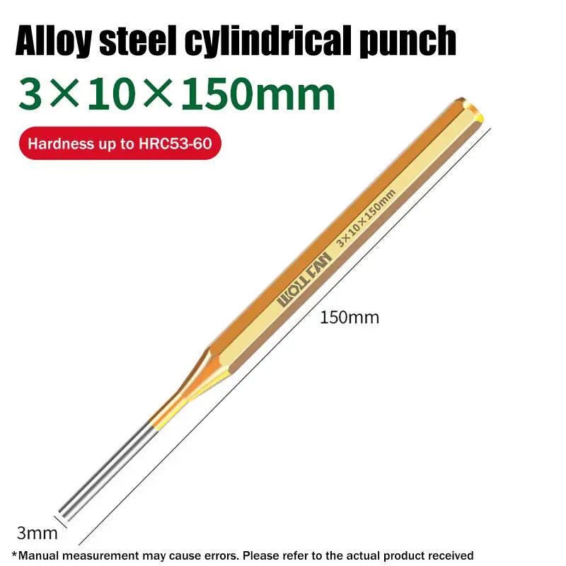 Brass Roll Pin Punch Tool 2–10mm | 150mm Chisel Cone Punch