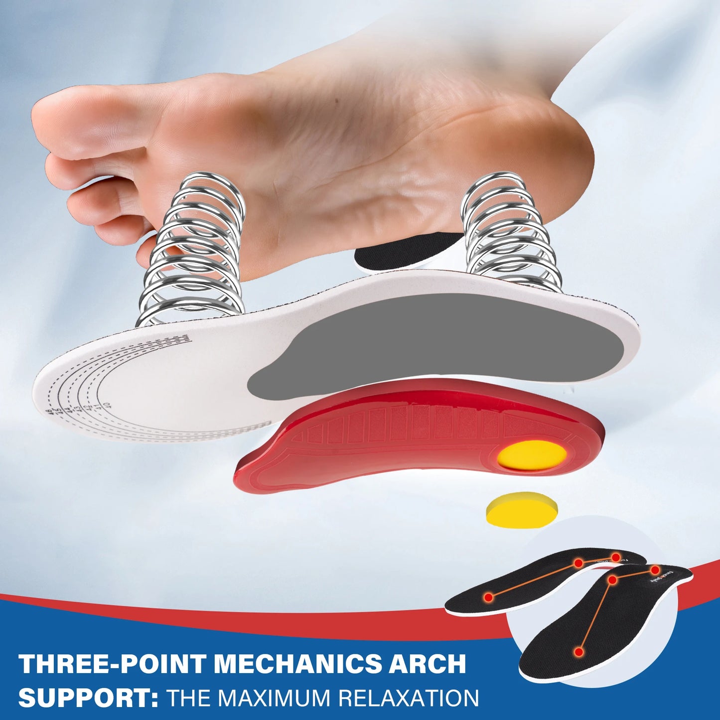 Orthotic Insoles for Men Women Heavy Duty Arch Support Flatfoot Orthopedic Insoles Damping Cushion Plantar Fasciitis Pain Relief Peaceful Pleasures Health and Wellness