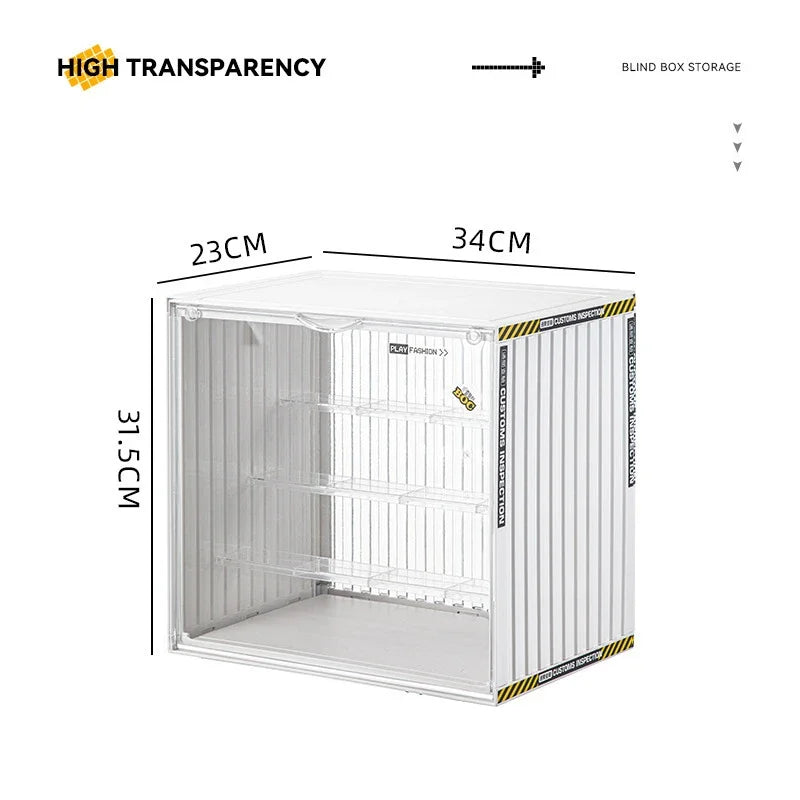 34x31.5x23cm Large Box Storage Display Rack Home Office Transparent Display Cabinet Acrylic Material Bubble Mat Doll Display Box Peaceful Pleasures Health and Wellness Large- white
