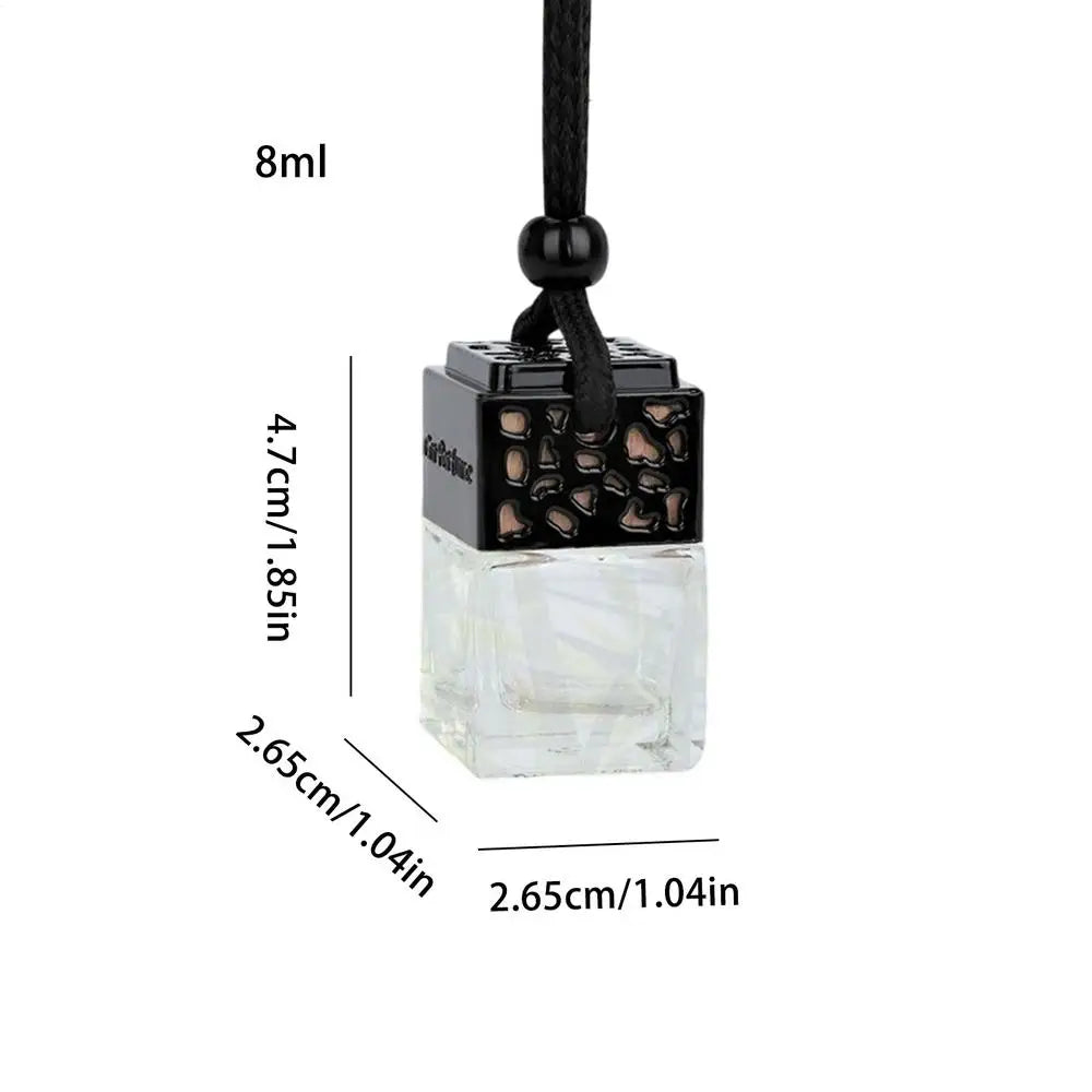 Empty Car Diffuser Bottles 8ml Hangable Scent Decoration Refillable Mini Glass Perfume Bottle For Auto Rearview Mirror Home Peaceful Pleasures Health and Wellness A