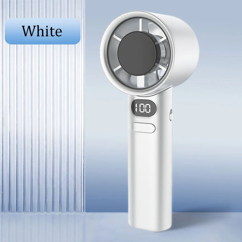 Mini Handheld Fan 120 Speed Portable Bladeless Desktop Fans Rechargeable Instant Cooling With Ice Mode For Men Women New Peaceful Pleasures Health and Wellness White