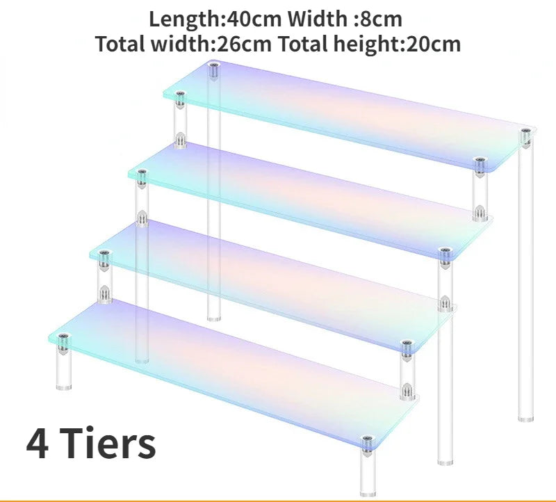 Iridescent Acrylic Display Riser Stand 1–5 Tier | Figures & Cupcakes