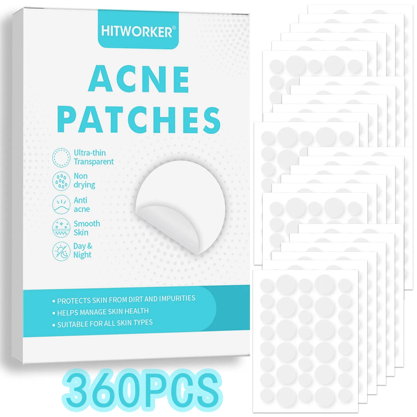 Invisible Waterproof Hydrocolloid Acne Patches – All Skin Types