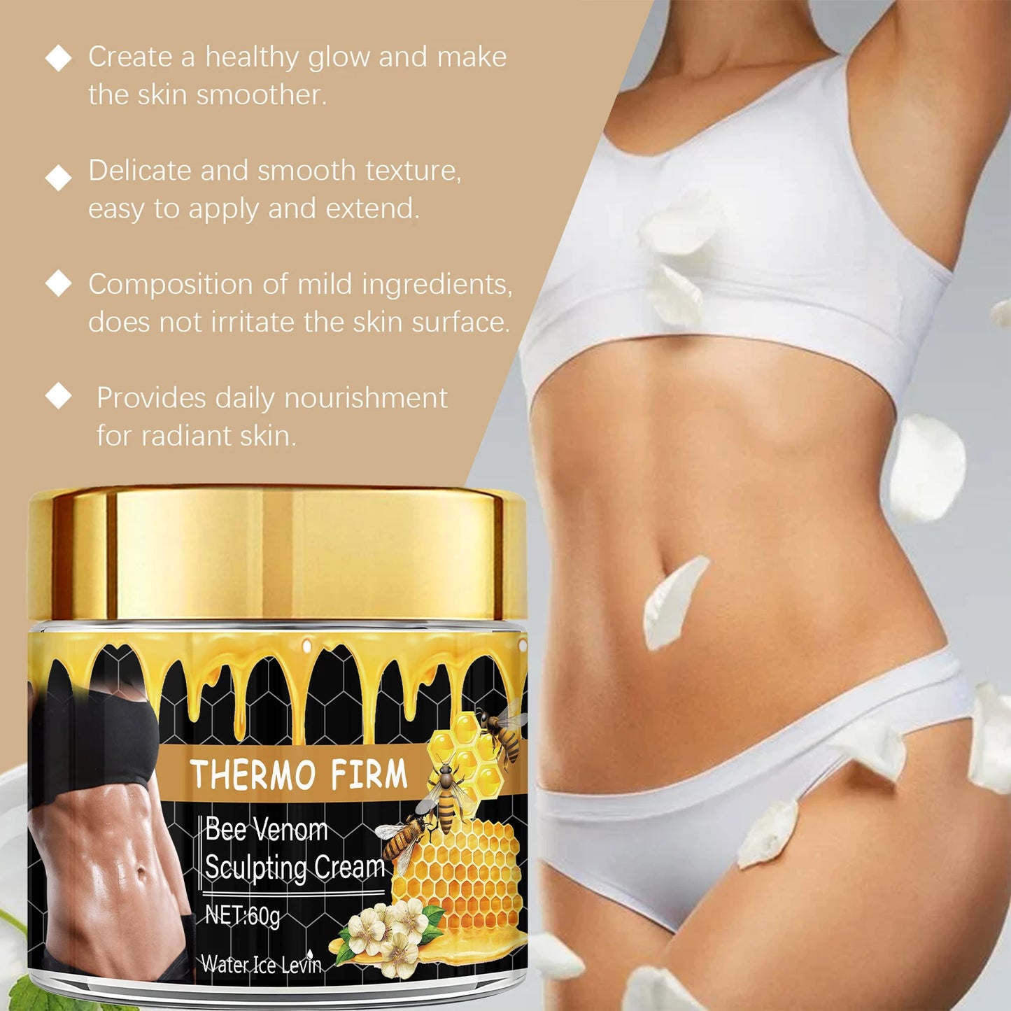 Bee Venom Sculpting Body Oil – Collagen & Hyaluronic Acid Body Sculpting Cream Peaceful Pleasures Health and Wellness