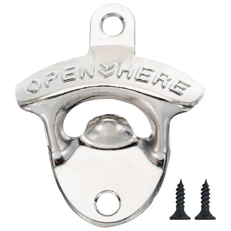 Wall-Mounted Bottle Opener | Stainless Steel Bar & Kitchen
