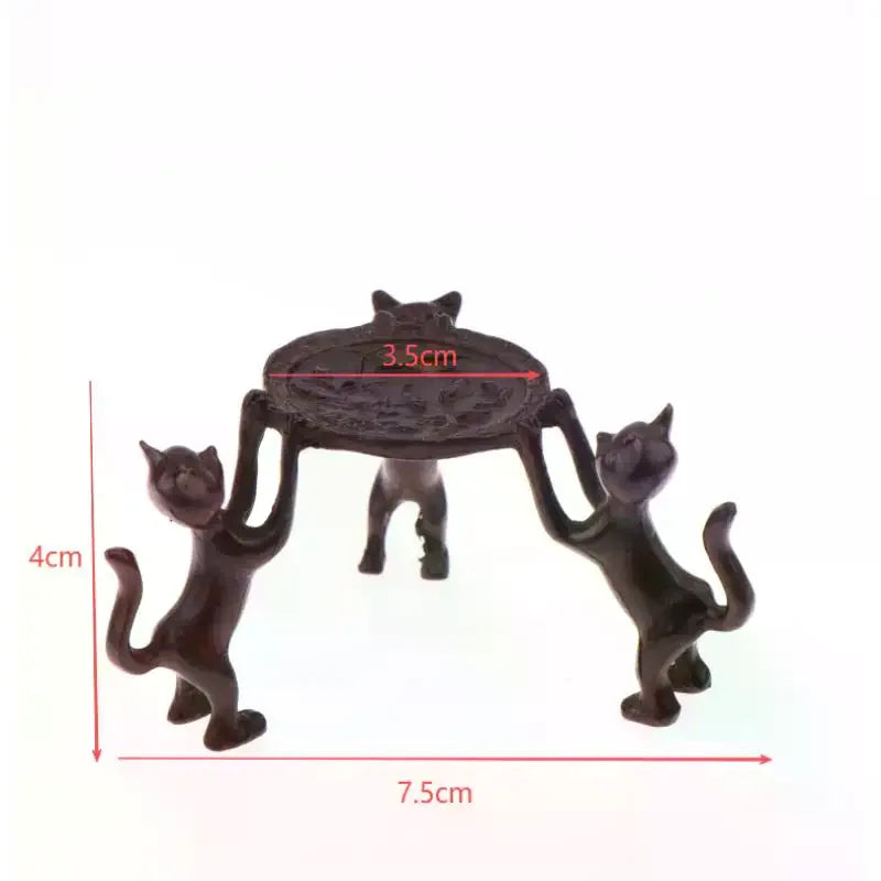 Mini Retro Three-Kitty Tray | Incense Burner & Candle Holder