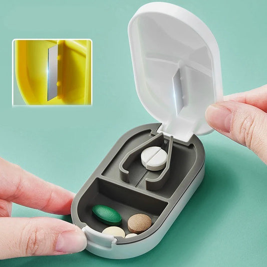 1pcPill Cutter,Pill Splitter For Cutting Small Pills OrLarge Pills In Half,Cuts Pills,Tablets,Stainless Steel Blade Travel Sized Peaceful Pleasures Health and Wellness