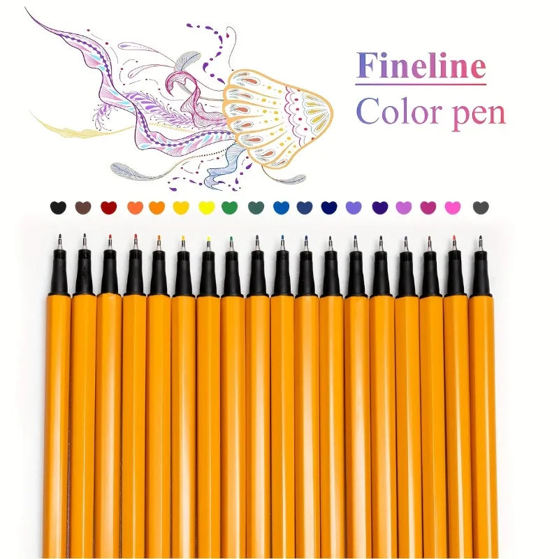 Colorful Fine Liner Pen Set – 12/24 Waterproof Color Markers