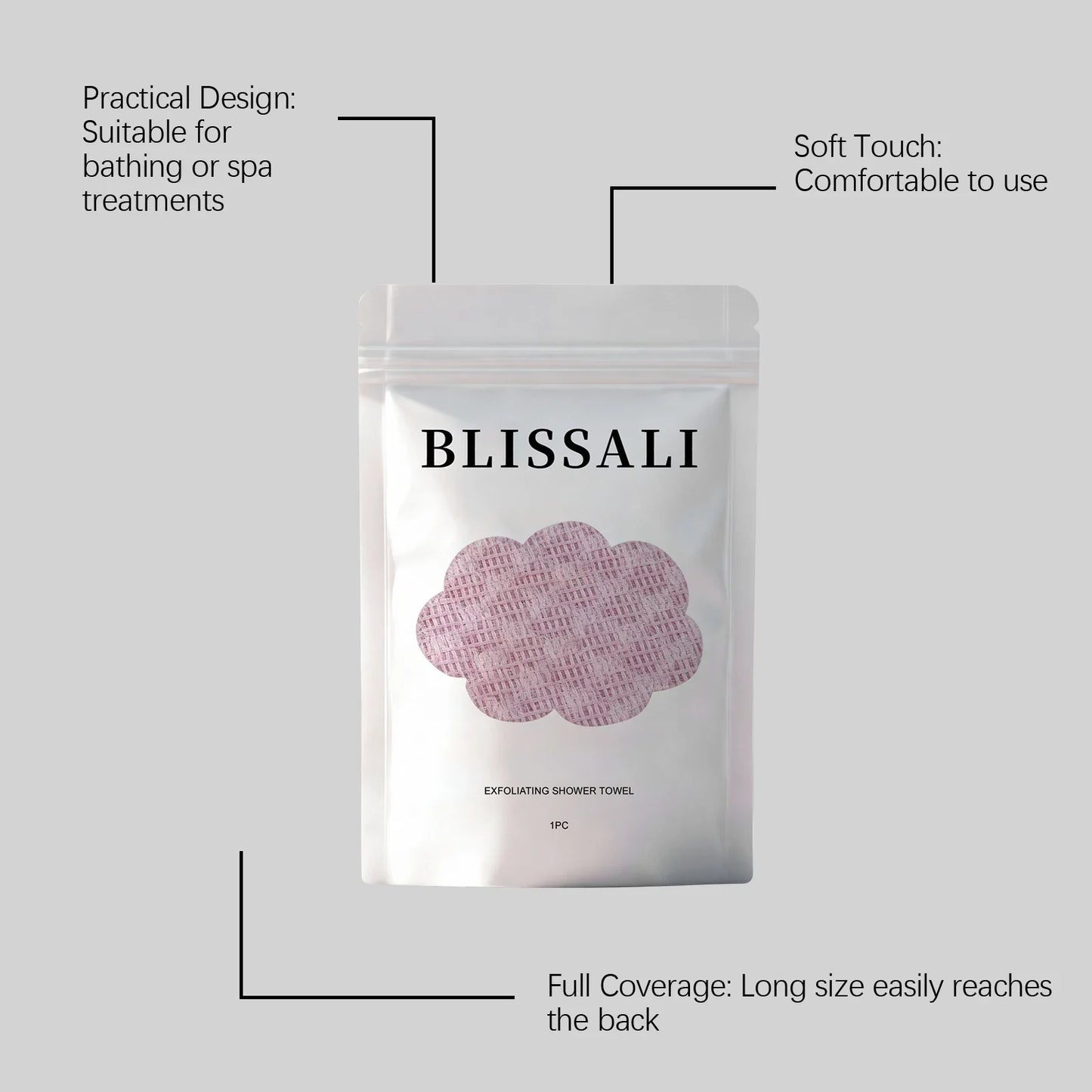 Exfoliating Shower Towel – Back Scrubber & Dead Skin Remover
