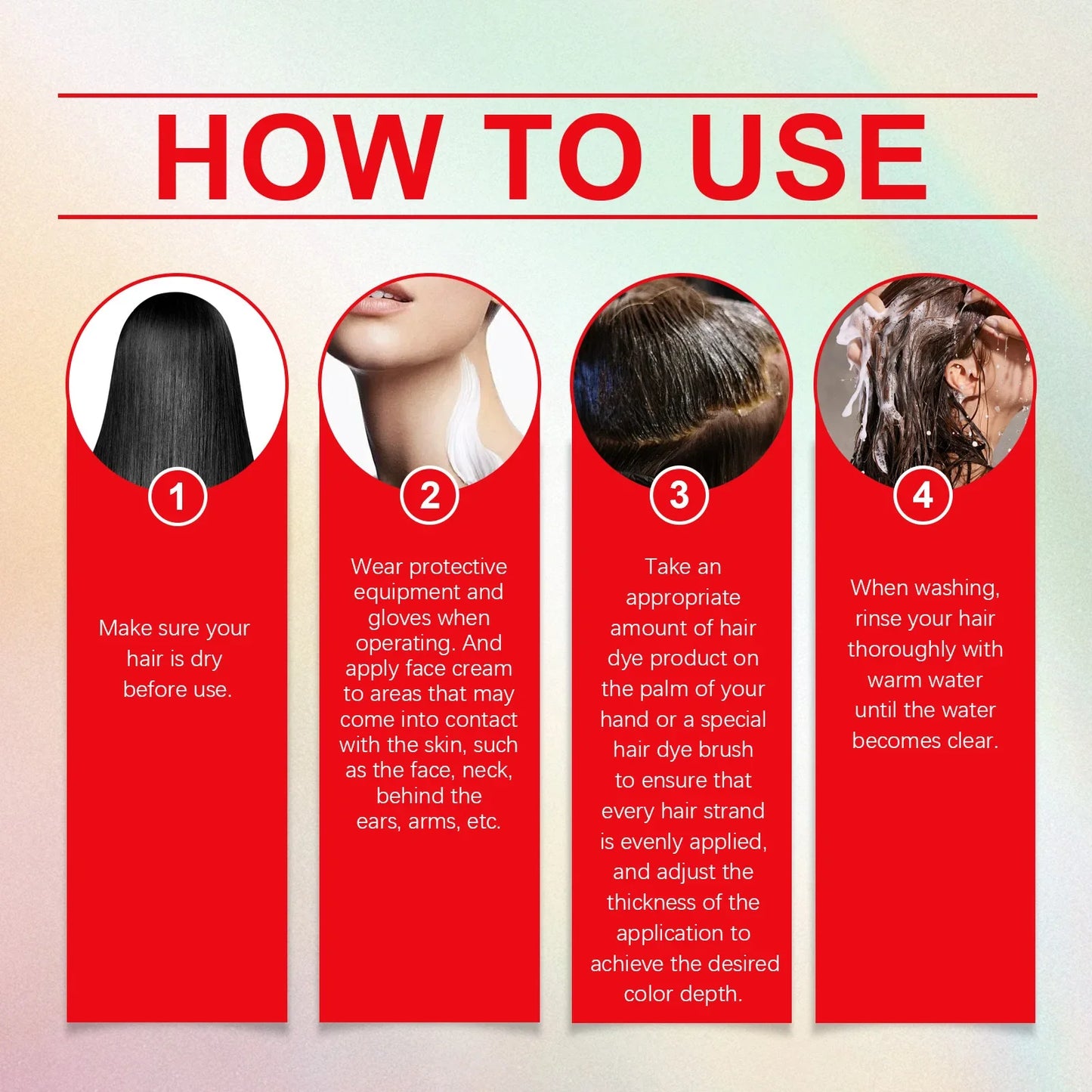 HOEGOA Temporary Hair Dye Set – 5 Vibrant Colors, Plant-Based