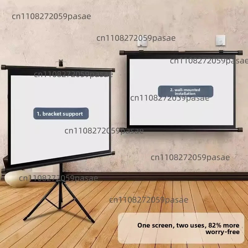 72-Inch Floor-Standing Projection Screen | No-Drill Bracket
