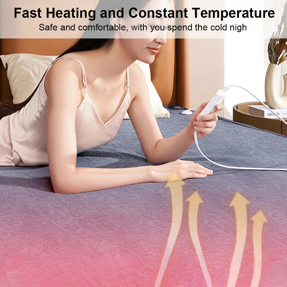 Electric Heating Blanket Automatic Thermostat Double Body Warmer Bed Mattress EU Plug 220V Electric Heated Carpets Mat Pad Peaceful Pleasures Health and Wellness