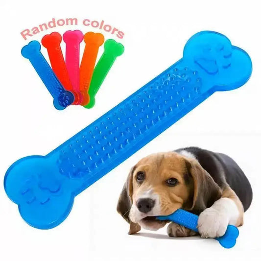 Indestructible Rubber Bone Chew Toy & Toothbrush for Dogs Dog Chew Toy Peaceful Pleasures Health and Wellness
