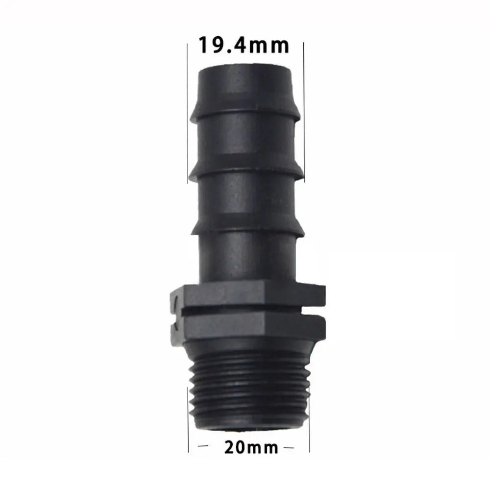 Practical Female Male Thread Garden Hose Barb Connector 16mm 20mm 25mm PE Screw Joint Irrigation Pipe Fitting Peaceful Pleasures Health and Wellness 20mmto1-2male thread