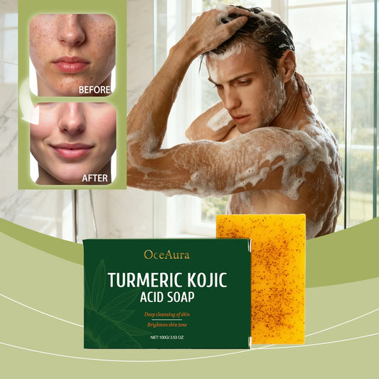 OceAura Turmeric & Kojic Acid Brightening Soap Bar 100g Brightening Soap Bar Peaceful Pleasures Health and Wellness