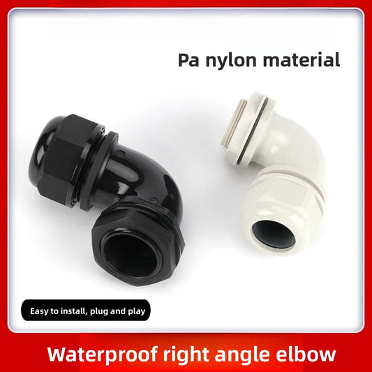 5-Pack 90° Waterproof Nylon Cable Glands M12 M16 M20 M25 Cable Gland Fitting Oasis Select M12x1.5 white 5pcs