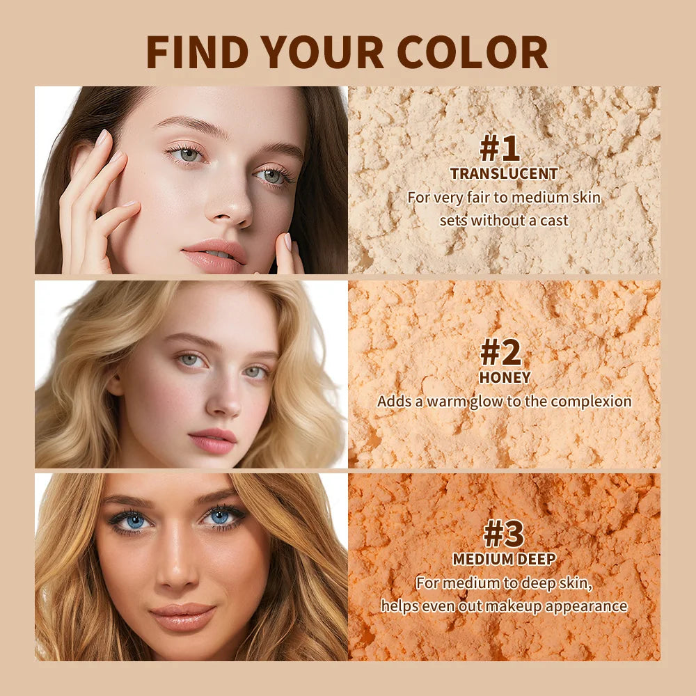 Translucent Loose Longwear Setting Powder Lightweight Weightless Long-lasting Oil Control Smudge-proof Smudge-proof Setting Make Peaceful Pleasures Health and Wellness