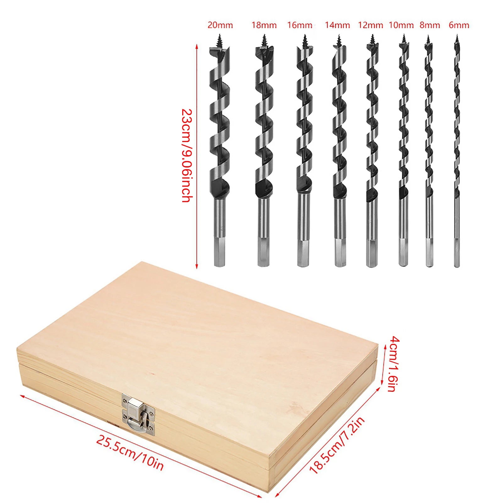 8Pcs 6/8/10/12/14/16/18/20mm Woodworking Carbon Steel Auger Drill Bit Set Hex Quick Change Shank For Soft Hard Wood Hole Saw Peaceful Pleasures Health and Wellness