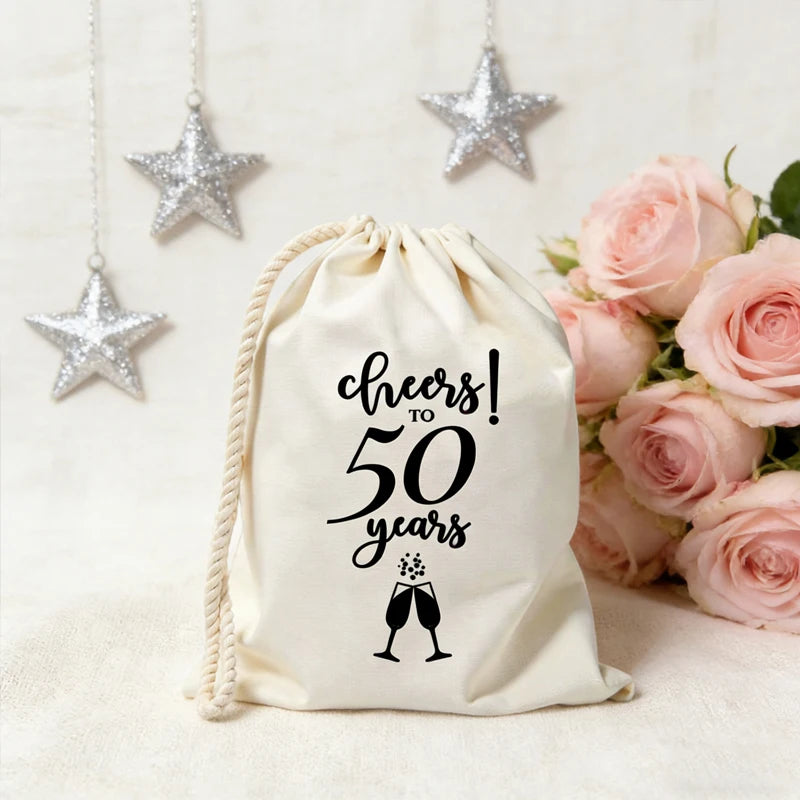 Cheers to 50 Years Favor Bags – 5-Pack Birthday Party Gift Bags