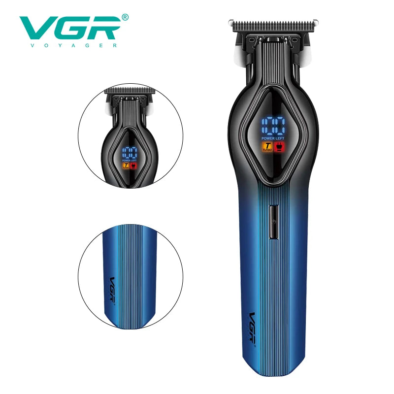 VGR 921 cross-border new electric hair clipper LCD digital display hair salon engraving special oil head electric clippers Peaceful Pleasures Health and Wellness