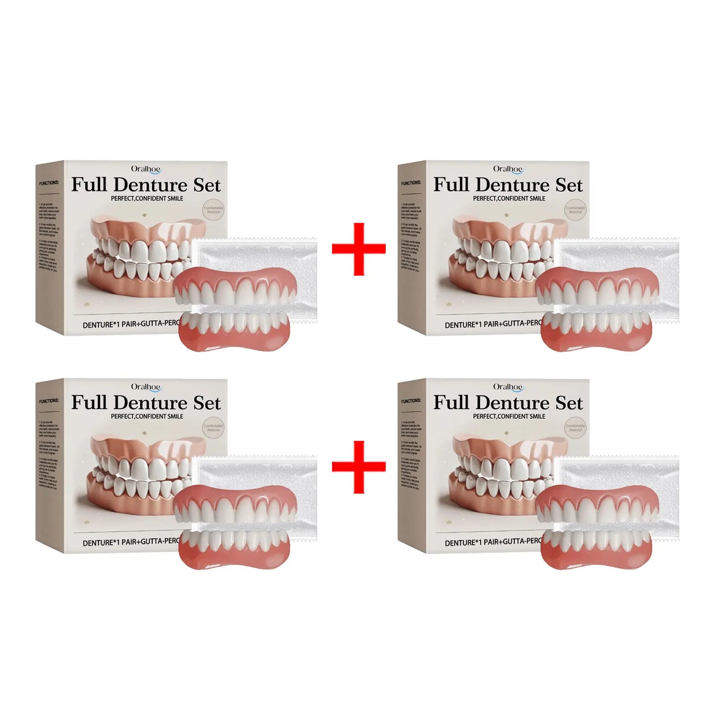 Oralhoe Adjustable Fake Teeth Veneer Kit – Upper & Lower Dentures