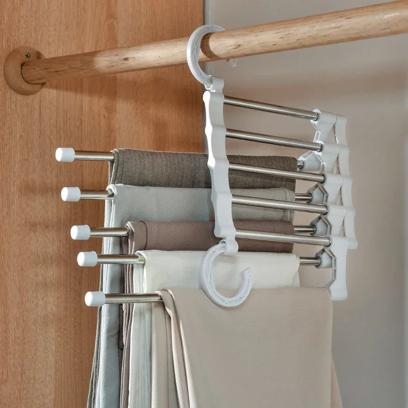 5-in-1 Multi-function Magic Pants Hanger Stainless Steel Foldable