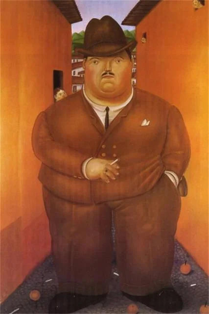 Fernando Botero Famous Oil Painting Fat Couple Dancing Posters Canvas Painting Living Room Wall Mural Picture Decoration Peaceful Pleasures Health and Wellness