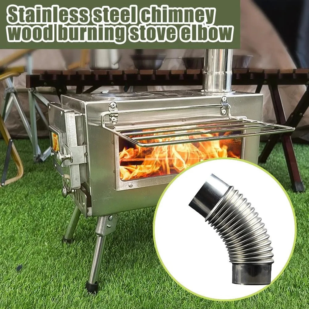 Stainless Steel 45 Degree Elbow Tube Chimney Insert Curved Multi Flue