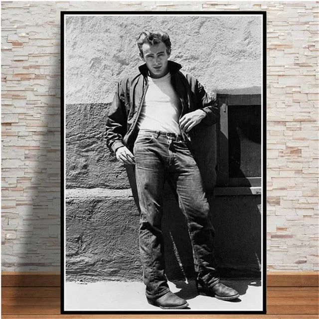 Scandinavian Minimalist Wall Art James Dean Movie Actor HD Canvas Painting Poster Print Home Bedroom Living Room Decoration Peaceful Pleasures Health and Wellness 1 20x30cm Unframed
