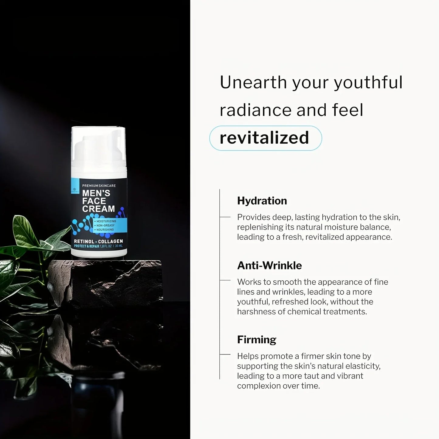 GORGIQUE Men's Collagen Face Cream – Day & Night Moisturizer