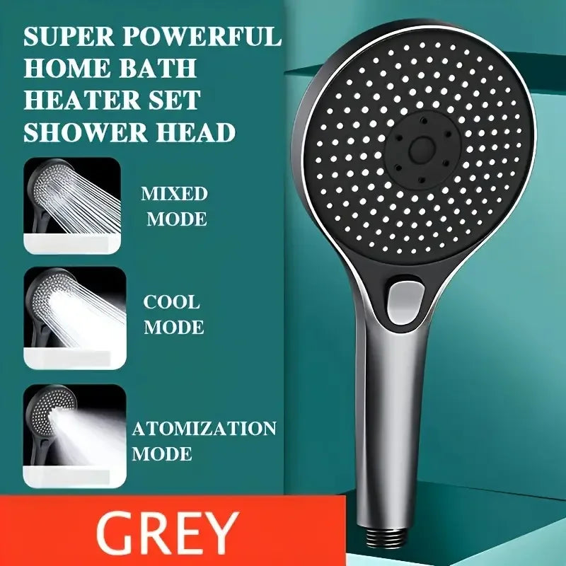 3-Speed High-Pressure Shower Head Set | Large Panel, Water Saving