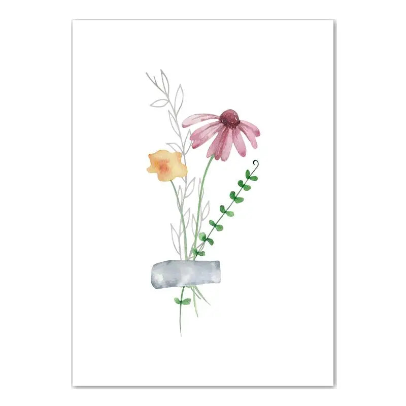 Boho Plant Flower Wall Art, Nordic Wildflower Botanical Canvas Painting, Minimalist Poster Print for Living Room Bedroom Decor Peaceful Pleasures Health and Wellness 02 15x20cm No Frame China Mainland