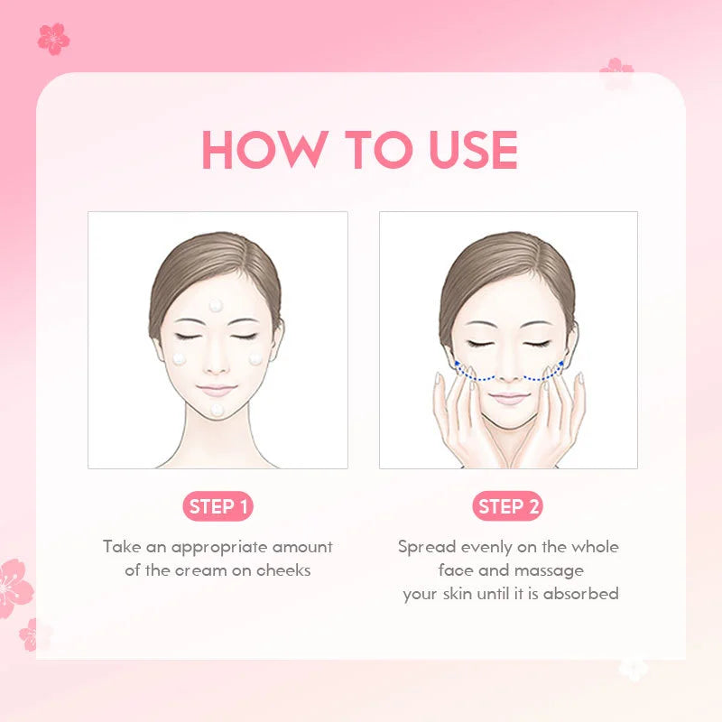 Sakura Whitening Face Cream Wrinkle Remover Fade Fine Lines Serum Firm Lift Shrink Pores Moisturizing Brighten Smooth Skin Care Peaceful Pleasures Health and Wellness