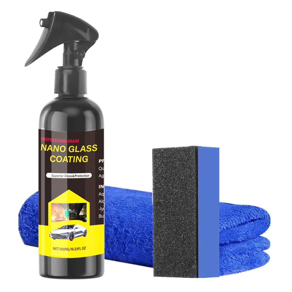 Car Coating Spray Quick Effect Coating Agent Coat Car Wax Car Scratch Wax Coating Spray Oil Film Emulsion Glass Cleaner Peaceful Pleasures Health and Wellness 300ml set