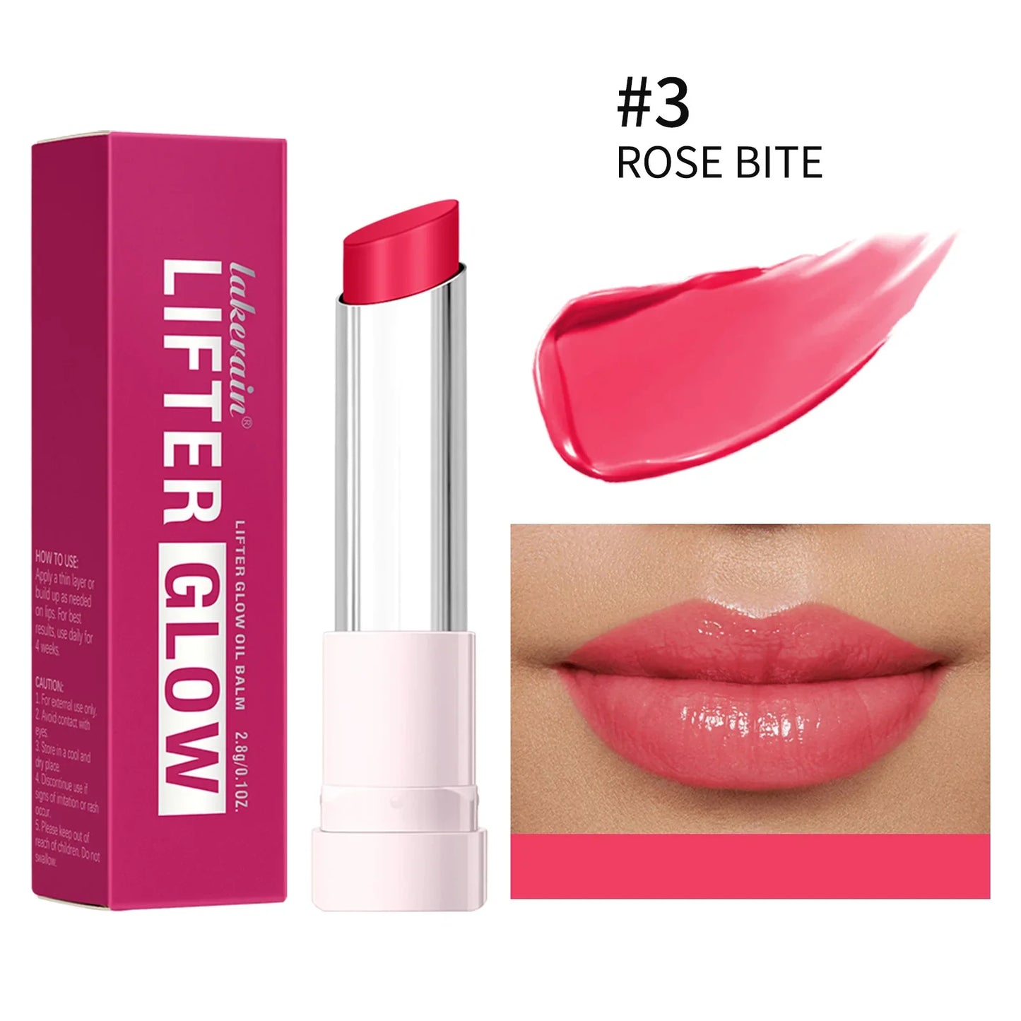 Lifter Glaze Oil Lip Balm – Hyaluronic Acid & 24HR Hydration Lip Balm Gloss Oasis Select 3ROSE BITE