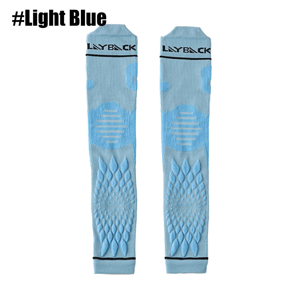 WEFITON 1Pair Calf Compression Sleeves for Men and Women - Leg Compression Sleeve - Footless Compression Socks for Runner Sports Peaceful Pleasures Health and Wellness LightBlue-1Pair